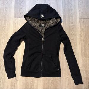 TNA Black Hoodie with Faux Fur Lining